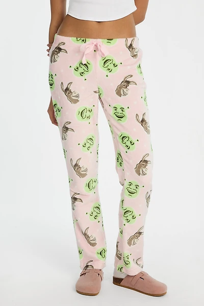Pantalon de pyjama en peluche imprimé Shrek et Donkey