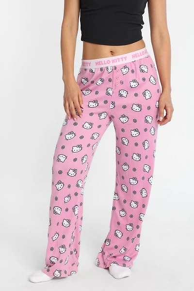 Pantalon pyjama style boxeur imprimé fleurs Hello Kitty