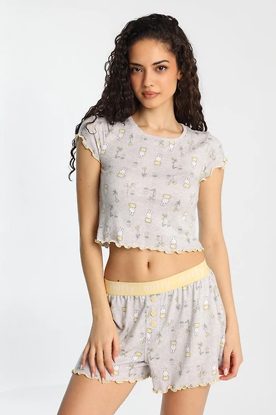 Ensemble t-shirt et short boxeur pyjama imprimé Miffy