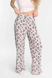 Pantalon pyjama à jambes larges super doux imprimé ours en peluche Hello Kitty