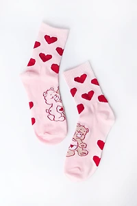 Chaussettes imprimées Care Bears à coeurs