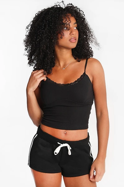 AERO Pointelle Knit Cropped Cami