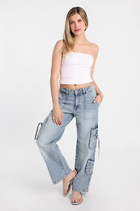 Jean cargo ample taille très haute à anneaux en D AERO