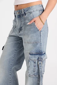 Jean cargo ample taille très haute à anneaux en D AERO