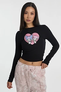 Kuromi My Melody Graphic Long Sleeve Baby Tee