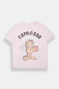 T-shirt coupe boyfriend imprimé Garfield Espresso Yourself