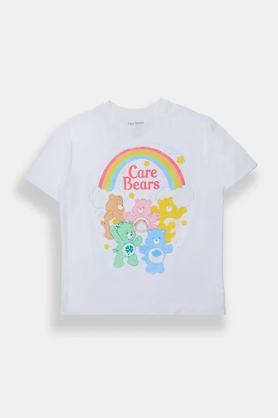 T-shirt coupe boyfriend imprimé arc en ciel Care Bears