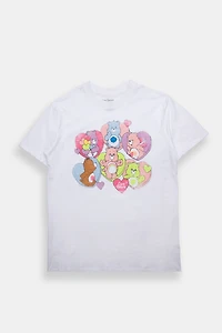 T-shirt coupe boyfriend imprimé coeur Care Bears