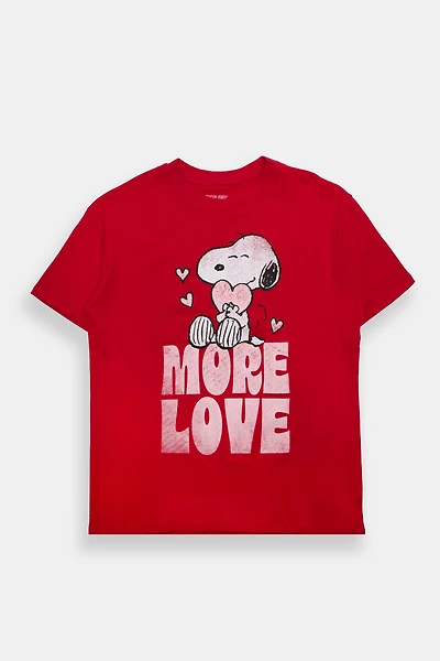 T-shirt coupe boyfriend imprimé Peanuts Snoopy More Love