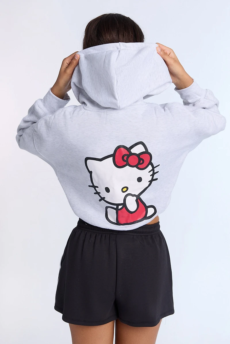 Haut à capuchon courte imprimé Hello Kitty
