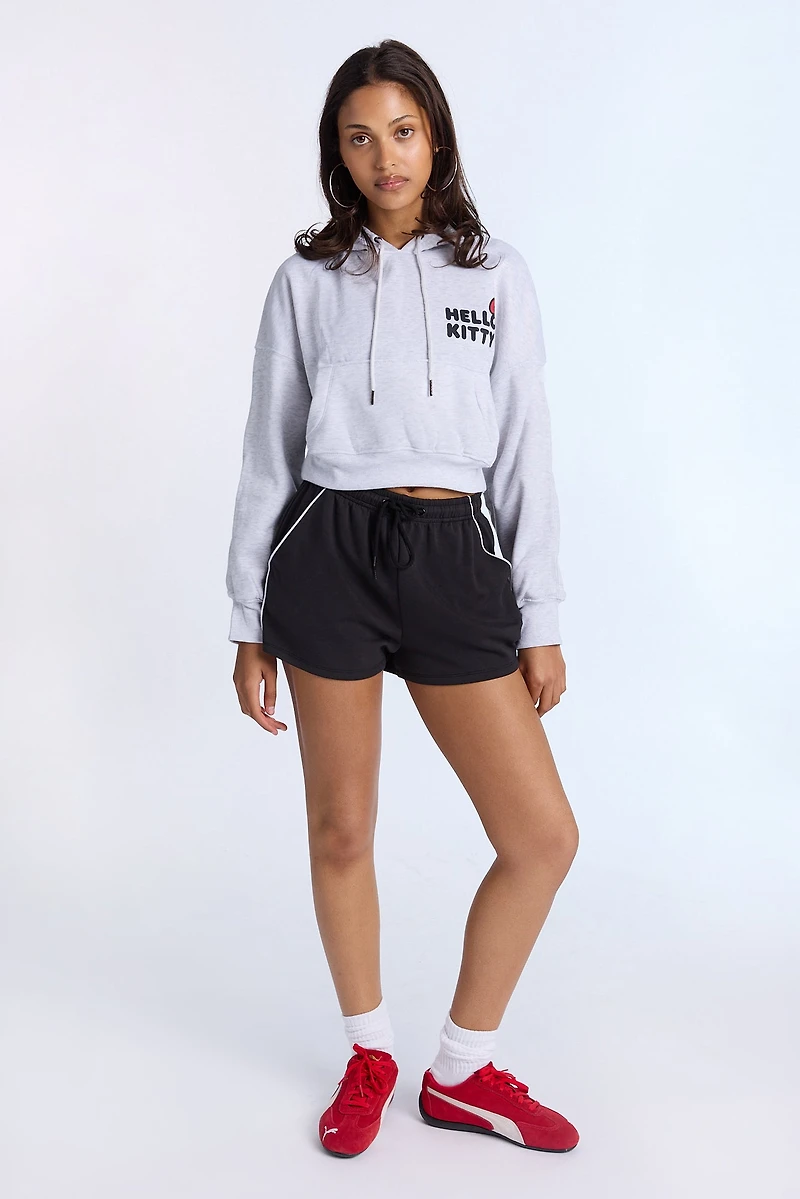 Hello Kitty Graphic Copped Hoodie