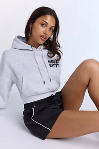 Hello Kitty Graphic Copped Hoodie
