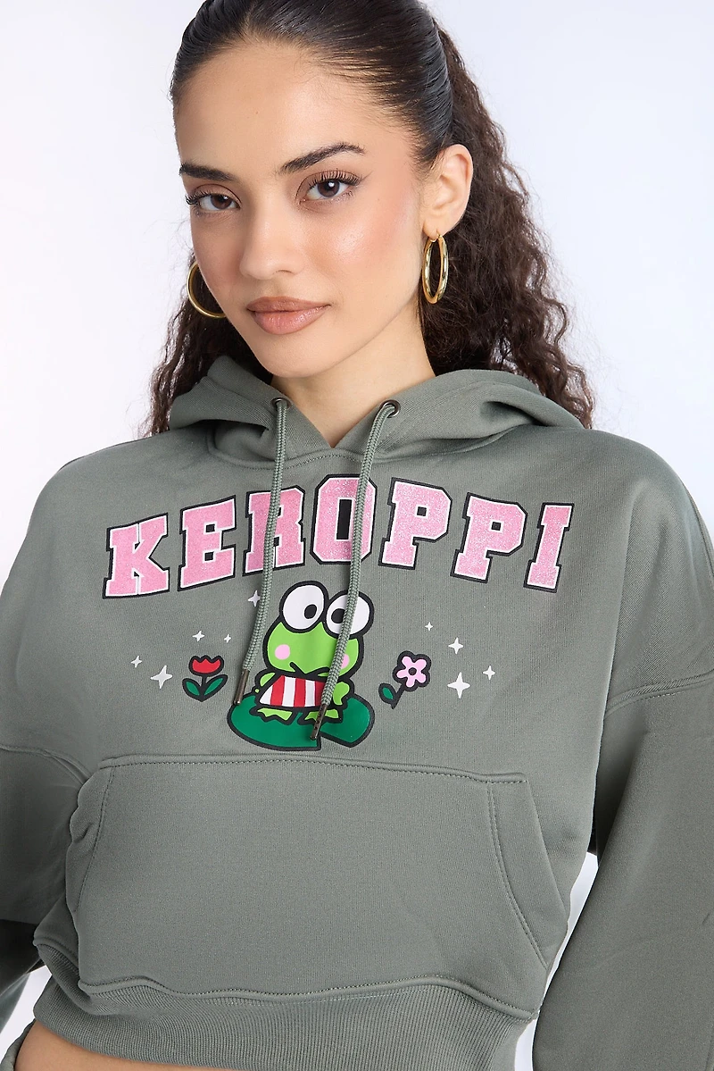 Haut à capuchon coupe courte imprimé Keroppi