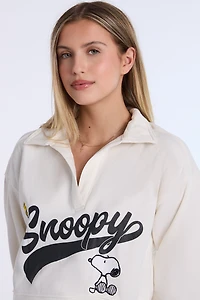 Sweatshirt à col polo Snoopy Peanuts