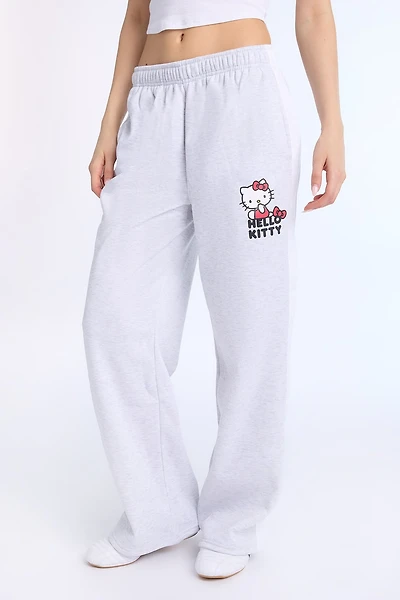 Hello Kitty Bow Wide Leg Sweatpant