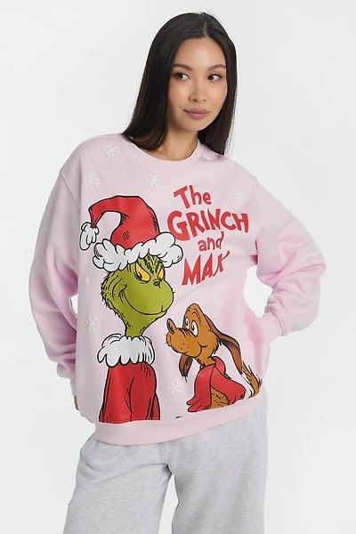 Sweatshirt à col ras du cou imprimé The Grinch et Max