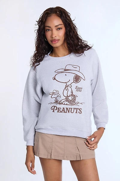 Sweatshirt à col ras du cou imprimé Peanuts