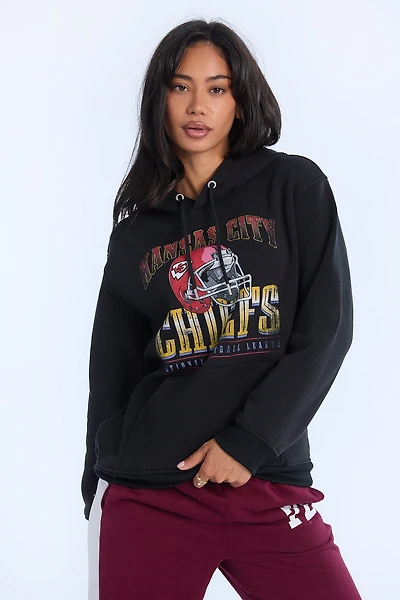 Haut à capuchon coupe boyfriend imprimé Kansas City Chiefs