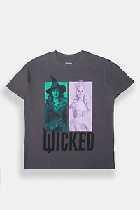 T-shirt coupe boyfriend imprimé Elphaba & Glinda Wicked