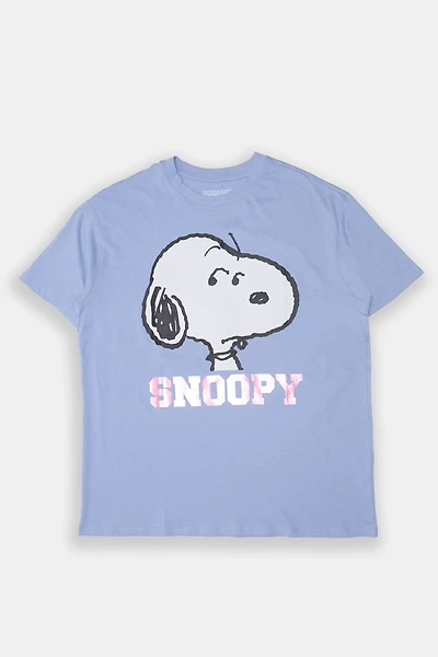 T-shirt coupe boyfriend imprimé Snoopy