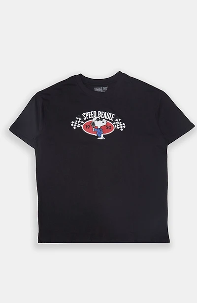 T-shirt coupe boyfriend imprimé Snoopy Speed Beagle