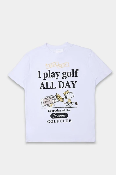 T-shirt coupe boyfriend imprimé Golf Club Peanuts