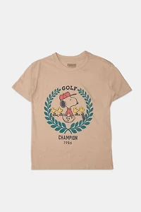 T-shirt coupe boyfriend imprimé Peanuts Snoopy Golf