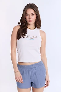 Camisole côtelée à col montant Cinnamoroll