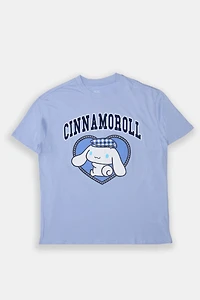 T-shirt coupe boyfriend imprimé floqué Cinnamoroll