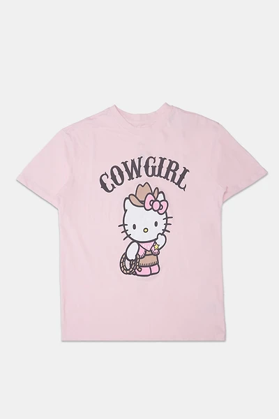 T-shirt coupe boyfriend imprimé Hello Kitty Cowgirl