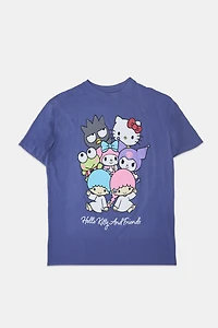 T-shirt coupe boyfriend imprimé Hello Kitty And Friends