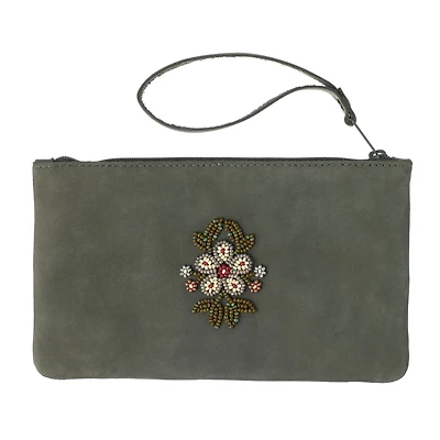 Floret Beaded Wristlet Bag