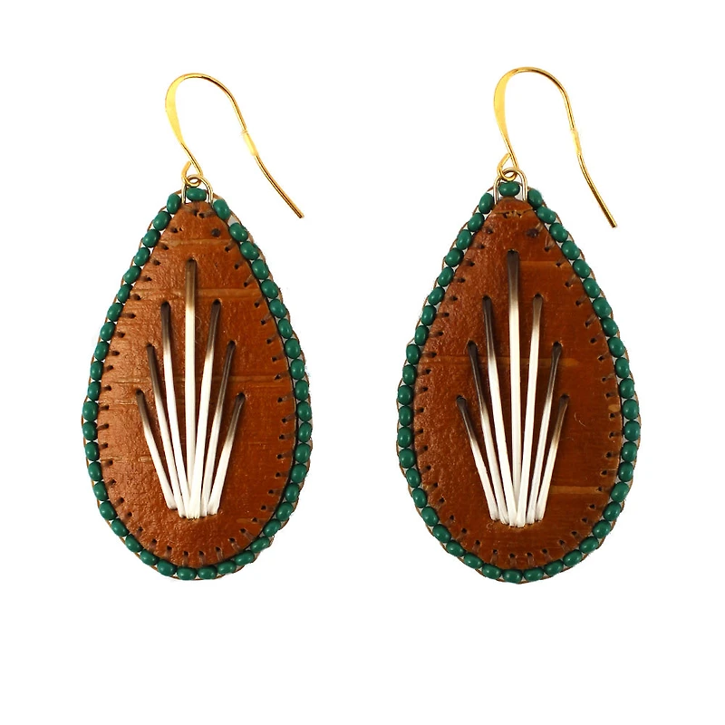 Amber Waboose Quilled Earrings