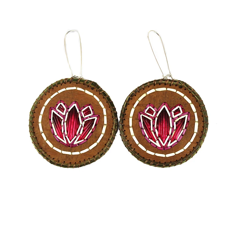 Boucles d'oreilles florales en plumes Amber Waboose