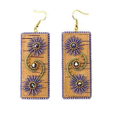 Christina Stonefish Purple Asters Earrings