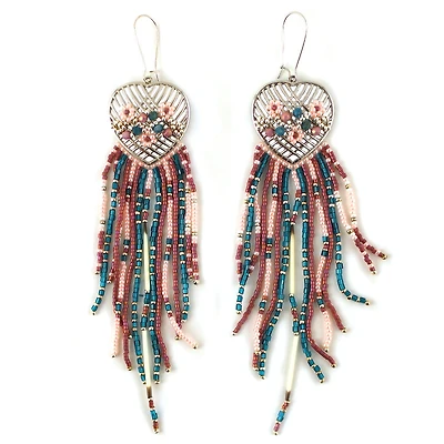 Jennifer Chartrand Beaded Heart Earrings