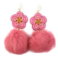 Boucles d'oreilles fleurs roses Jennifer Chartrand