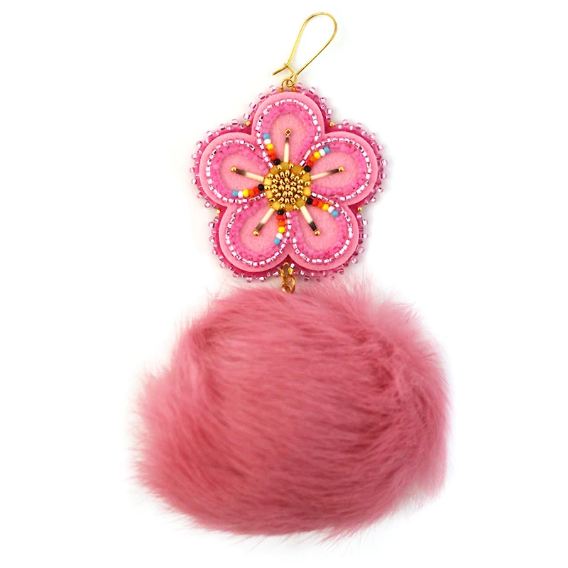 Boucles d'oreilles fleurs roses Jennifer Chartrand