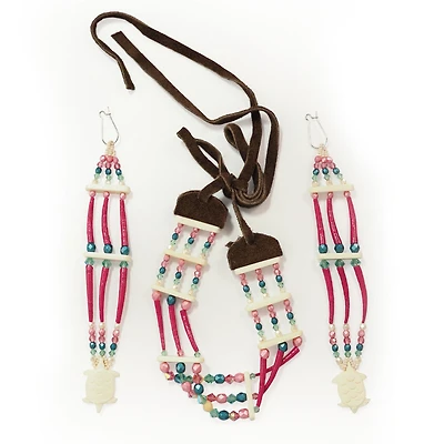 Jennifer Chartrand Pink Dentallium Earrings And Choker Set