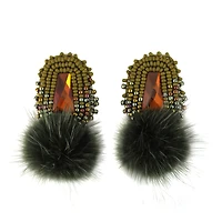 Jessica McKenzie Green Mink Earrings