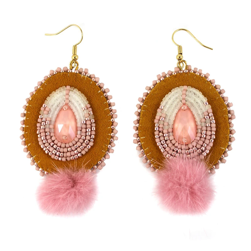 Jessica McKenzie Pink Mink Earrings