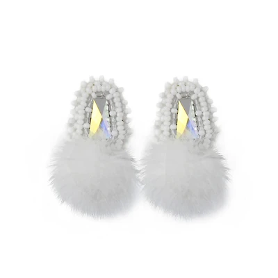 Boucles d'oreilles Jessica McKenzie en vison blanc