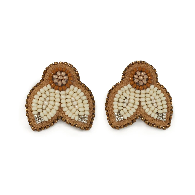 Jaime Lepine White Drop Petal Studs