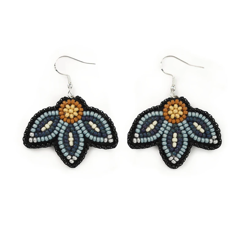 Jaime Lepine Blue Drop Petal Earrings