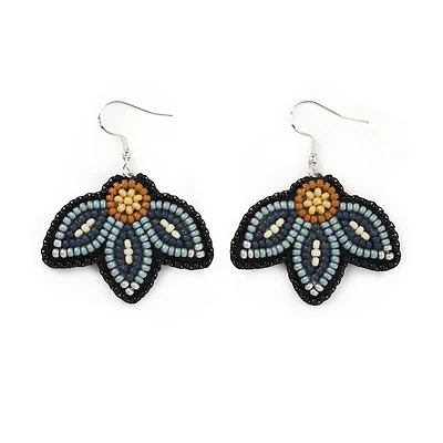 Jaime Lepine Blue Drop Petal Earrings