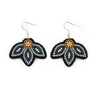 Jaime Lepine Blue Drop Petal Earrings