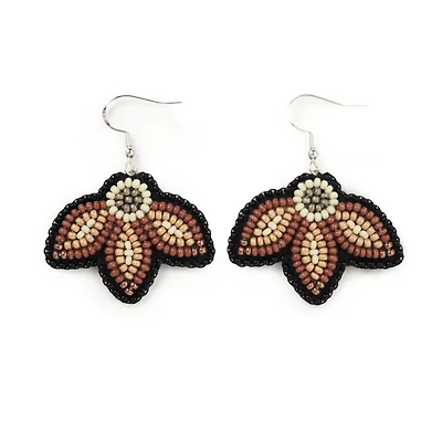 Jaime Lepine Mauve Drop Petal Earrings