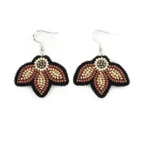 Jaime Lepine Mauve Drop Petal Earrings