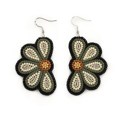 Jaime Lepine Half Flower Earrings