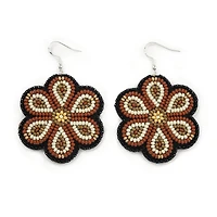 Jaime Lepine Boucles d'oreilles Fleur Rouge